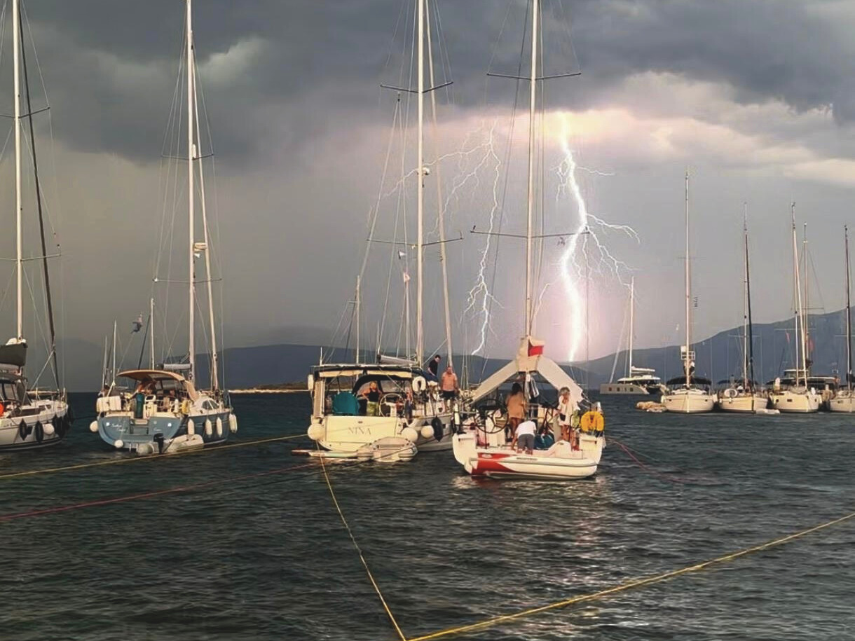 yachts in storm
