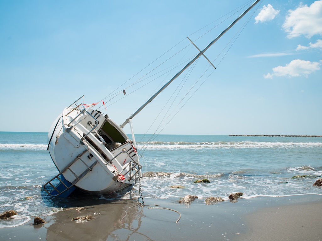 beached boat