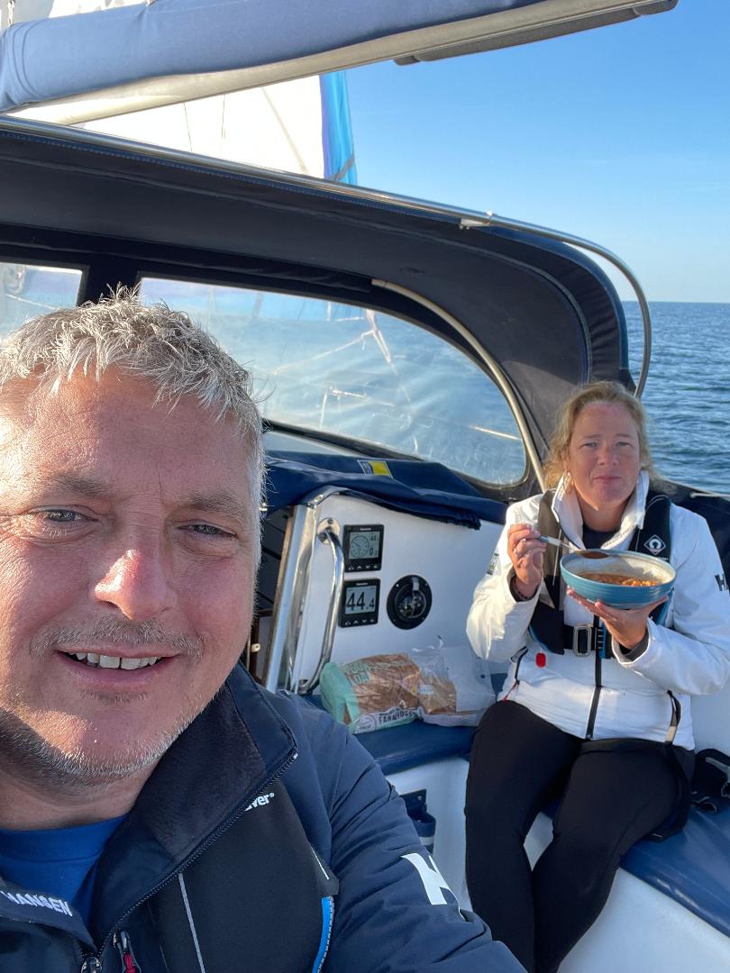 Steve and Jayne sailing